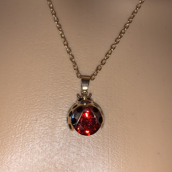 Ladybug Crystal Necklace - Picture 7 of 9